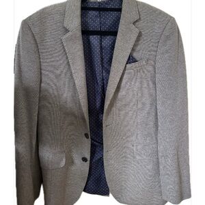 Express Gray Sport Coat with Tailored Fit and Navy Lining